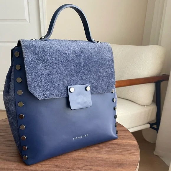 Blue Leather Women's Bag/Backpack - Picture 2 of 6